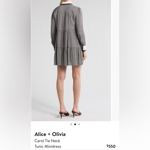 ALICE + OLIVIA Monochrome Long Sleeve Dress - Picture 3 of 3